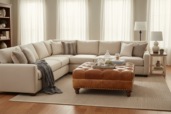 Lucas STORAGE Tufted 36", 40", 44", Or 48" Inch Square Leather Ottoman (4 Sizes Available)