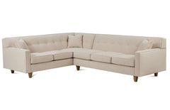 Margo 2-Piece Mid Century Modern Button Back Fabric Sectional (As Configured)