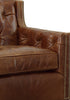Image of London Leather Tufted Swivel Accent Chair