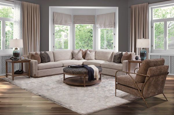 Teddy "Quick Ship" Round 46 Inch Bench Ottoman