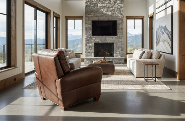 Orleans Leather Club Style Living Room Furniture Collection