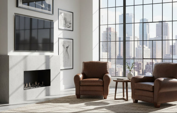Orleans Leather Club Style Living Room Furniture Collection