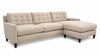 Image of Ellie Fog 103 Inch "Quick Ship" Biscuit Back Reversible Chaise Sofa