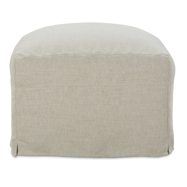 Paulette Slipcovered Designer Style Fabric Footstool Ottoman