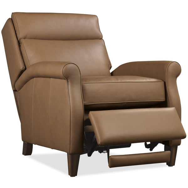 Farrell Caramel Dual Power "Quick Ship" Leather Transitional Recliner
