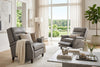 Image of Farrell Mushroom Dual Power "Quick Ship" Leather Transitional Recliner
