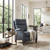 Image of Keegan Blue Dual Power "Quick Ship" Leather Transitional Recliner