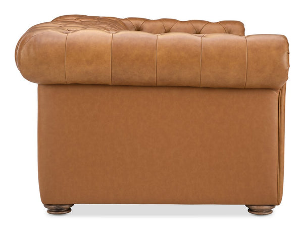 Newcastle Caramel "Quick Ship" Wall Hugger Power Leather Reclining Loveseat