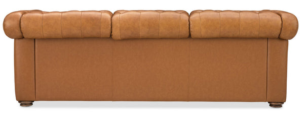 Newcastle Caramel 94 Inch "Quick Ship" Wall Hugger Power Leather Reclining Sofa
