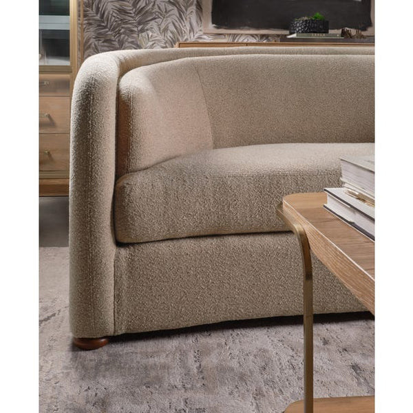 Luna Toast 96 Inch "Quick Ship" Oversized Bench Seat Fabric Sofa