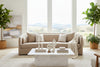 Image of Luna Toast 96 Inch "Quick Ship" Oversized Bench Seat Fabric Sofa