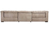 Image of Savion Taupe Chesterfield 124 Inch "Quick Ship" Wall Hugger Power Leather Reclining Sofa- OUT OF STOCK UNTIL 6/30/24