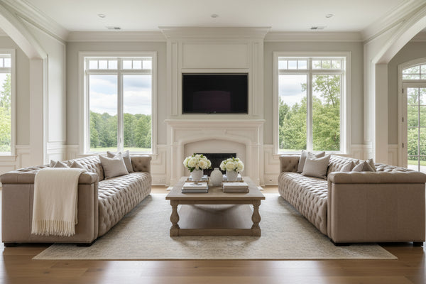 Savion Taupe "Quick Ship" Leather Living Room Furniture Collection