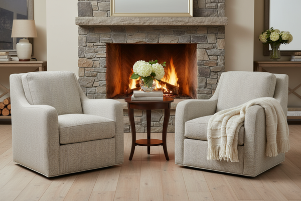 Shari Contemporary 360 Degree Fabric Swivel Accent Chair