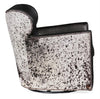 Image of Simpson Legendary Graphite Leather Swivel Quick Ship Salt & Pepper Hair On Hide Accent Chair
