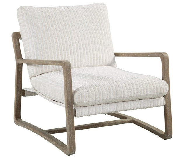 Sophia Canvas "Quick Ship" Exposed Wood Accent Chair - In Stock