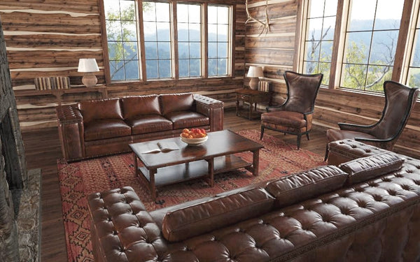 The Duke 107 Inch Pillow Back Leather Grand Scale Sofa w/ Nailhead Trim