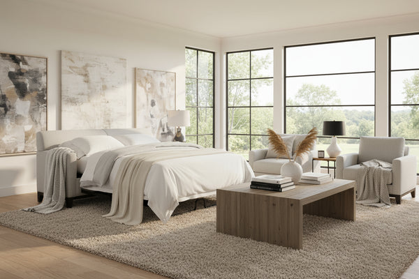 Vance 80 Inch Modern Apartment Sized Fabric Queen Sleeper Sofa