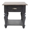 Image of Verona Traditional Slate Single Drawer End Table With Weatehred Pine Top