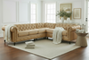 Image of Walden Leather Chesterfield Sectional
