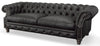 Image of Westminster tufted Leather Chesterfield Queen sleeper sofa