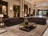 Image of Cornelius 118 Inch Quick Ship Chesterfield Leather Sofa