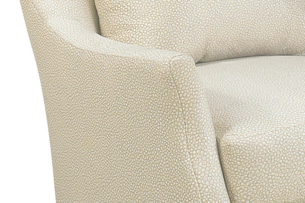 Adriana 8-Way Hand Tied Fabric 360 Swivel Pillow Back Accent Chair With Splayed Arms