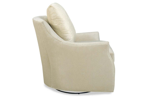 Adriana 8-Way Hand Tied Fabric 360 SWIVEL/GLIDER Accent Chair With Narrow Splayed Arms