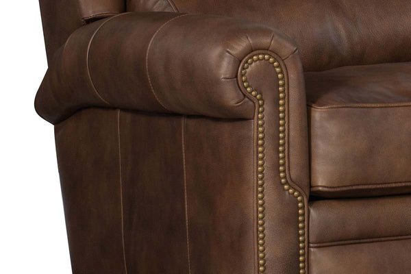 Aldred "BIG MAN" Leather Bustle Pillow Back Recliner Chair