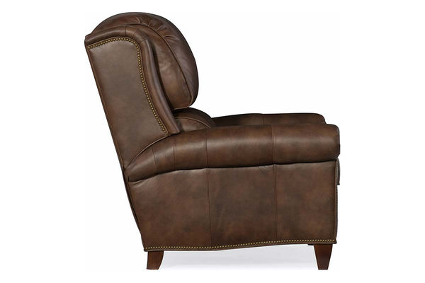 Aldred "BIG MAN" Leather Bustle Pillow Back Recliner Chair