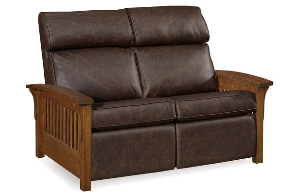 Aldrich Arts And Crafts Style Mission Leather Reclining Sofa Collection