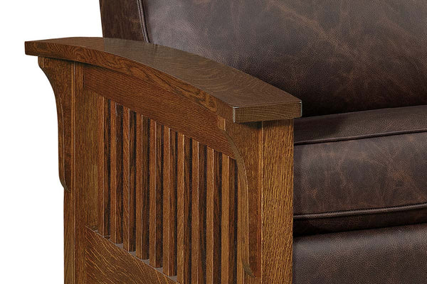 Aldrich Arts And Crafts Style Mission Leather Reclining Sofa Collection