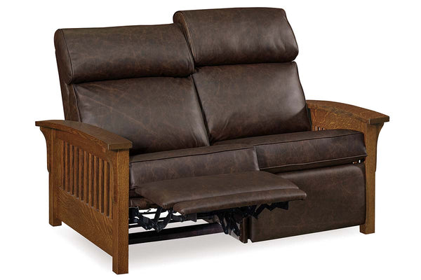 Aldrich Arts And Crafts Style Mission Leather Reclining Sofa Collection