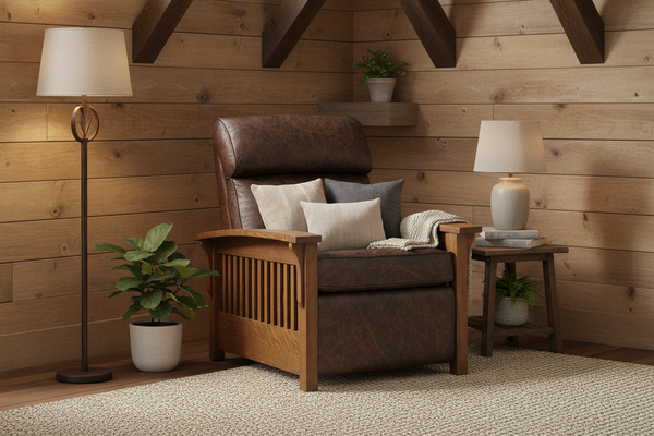 Aldrich "Wall Hugger" Mission Style Leather Reclining Chair