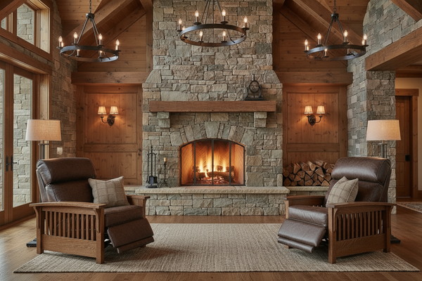 Aldrich "Wall Hugger" Mission Style Leather Reclining Chair