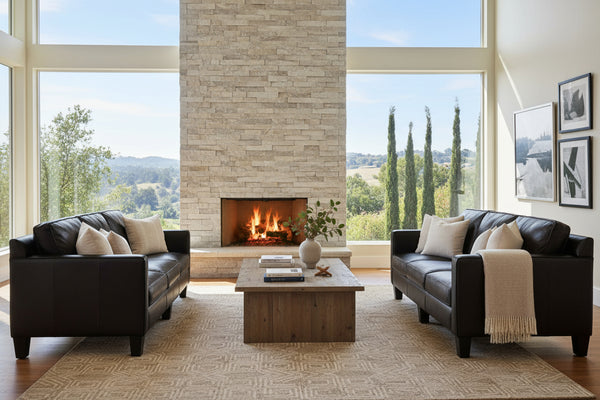 Alex 76 Inch Modern Apartment Size Leather Sofa w/ European Styling