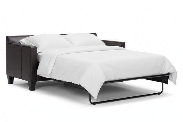 Alex 76 Inch Studio Size Leather Queen Sleeper Sofa