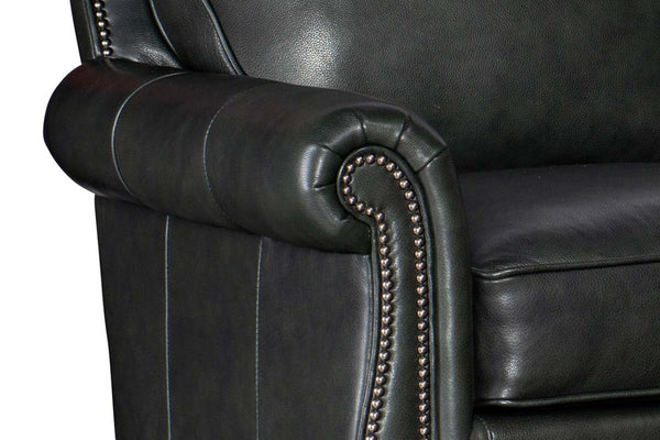 Amani Traditional Pillow Back Leather Loveseat