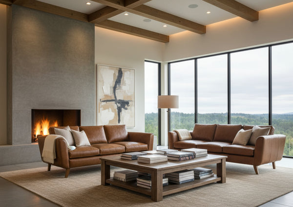 Amara Contemporary Leather 8-Way Hand Tied Furniture Collection