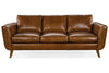 Image of Amara 90 Inch Contemporary Three Cushion Pillow Back Leather Sofa