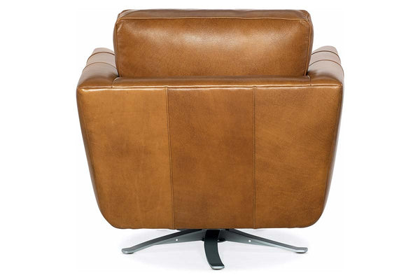 Amara Contemporary Leather Swivel Club Chair