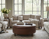 Image of Andover "Ready To Ship" 40 Inch Round Leather Bench Ottoman (Photo For Style Only)