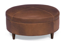 Andover 40 Inch STORAGE Round Leather Ottoman