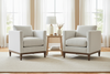 Image of Angela Track Arm Fabric Accent Chair w/ Exposed Wood Base