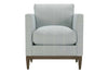 Image of Angela Track Arm Fabric Accent Chair w/ Exposed Wood Base