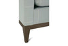 Image of Angela Track Arm Fabric Accent Chair w/ Exposed Wood Base