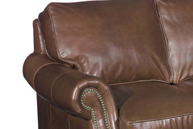 Anthony Traditional Pillow Back Leather Loveseat