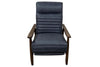 Image of Anton Mid-Century Modern Leather And Wood Recliner Chair