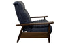 Image of Anton Mid-Century Modern Leather And Wood Recliner Chair