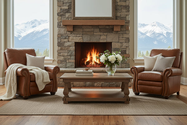 Arlington Traditional Leather Pillow Back Reclining Chair